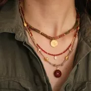 Dije rombo con óxido de zirconio 11x5 mm - Dorado - Crystal x1