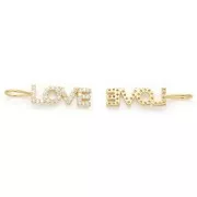 Colgante Love con óxido de zirconio 22x5 mm Dorado - Crystal x1