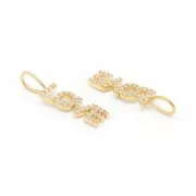 Colgante Love con óxido de zirconio 22x5 mm Dorado - Crystal x1