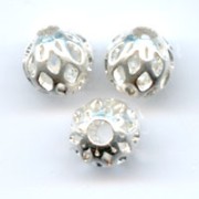 Bolas filigrana 6 mm plateado x10