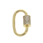 Cierrre ovalado con óxido de zirconio 19x12 mm - Dorado - Crystal x1|raw }}