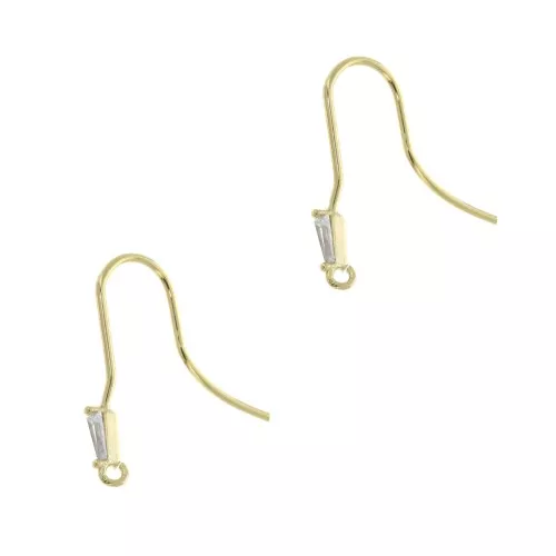 Ganchos pendientes 20 mm con anilla abierta- Dorado - Crystal x2