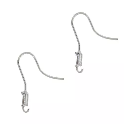Ganchos pendientes 20 mm con anilla abierta rodiado - Crystal x2