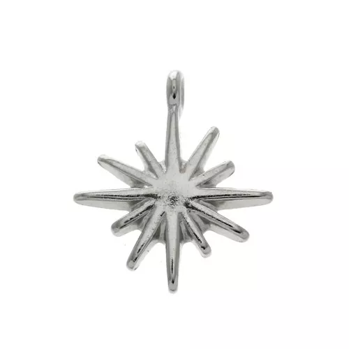Dije estrella del norte 13x11 mm - Rodiado x1