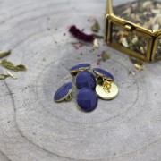 Botón de pie para la costura de metal Atelier Brunette Gem 9 mm Cobalt x1