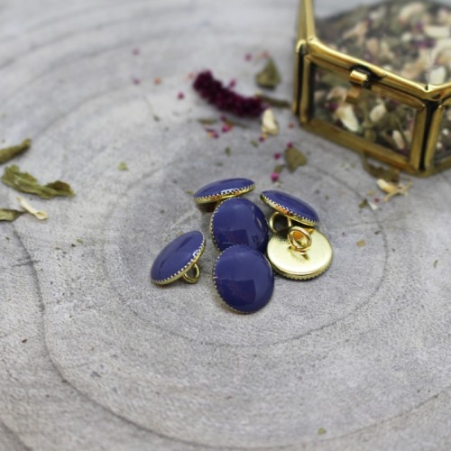 Botón de pie para la costura de metal Atelier Brunette Gem 9 mm Cobalt x1