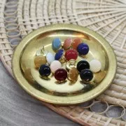 Botón de pie para la costura de metal Atelier Brunette Gem 9 mm Cobalt x1