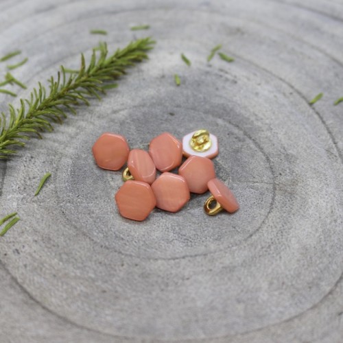 Botón de pie de metal y nácar teñida - Atelier Brunette Quartz 10mm Melba x1