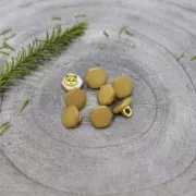 Botón de pie de metal y nácar teñida - Atelier Brunette Quartz 10mm Mustard x1