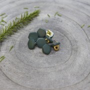 Botón de pie de metal y nácar teñida - Atelier Brunette Quartz 10 mm Cedar x1