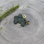 Botón de pie de metal y nácar teñida - Atelier Brunette Quartz 10 mm Cedar x1