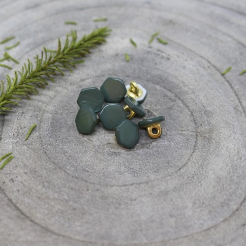 Botón de pie de metal y nácar teñida - Atelier Brunette Quartz 10 mm Cedar x1