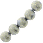 Cuenta Japonesa Tensha de resina - Decal Miyuki 12 mm - Gris - Crème - Dorado x1