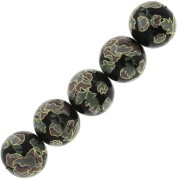 Cuenta Japonesa Tensha de resina - Decal Miyuki 14 mm - Negro - Rose - Dorado x1|raw }}