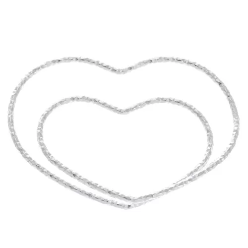 Colgante doble corazón diamantado 30.5 mm de Plata 925 x1