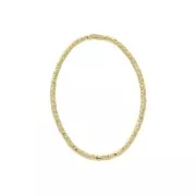 Anilla cerrado ovalado diamantado 20x14 mm de Plata 925 Dorado con oro fino x1