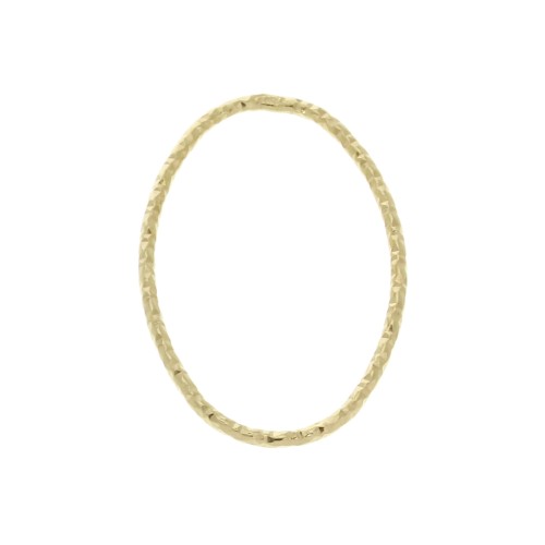 Anilla cerrado ovalado diamantado 20x14 mm de Plata 925 Dorado con oro fino x1