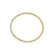 Anilla cerrado redondo diamantado 20 mm de Plata 925 Dorado con oro fino x1