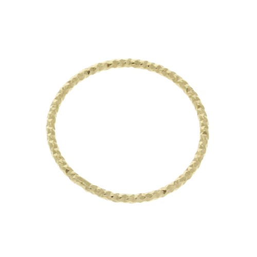 Anilla cerrado redondo diamantado 20 mm de Plata 925 Dorado con oro fino x1