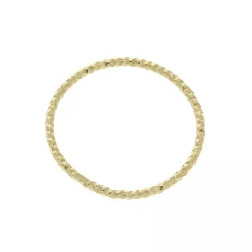 Anilla cerrado redondo diamantado 20 mm de Plata 925 Dorado con oro fino x1