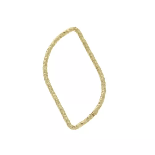 Anilla cerrado naveta diamantada 21x10 mm de Plata 925 Dorado con oro fino x1