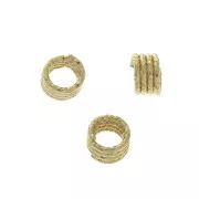 Anilla  diamantado 6x3.8 mm de Plata 925 Dorado con oro fino x1