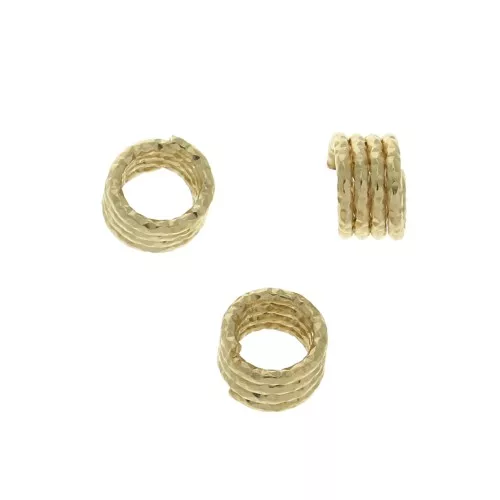 Anilla  diamantado 6x3.8 mm de Plata 925 Dorado con oro fino x1