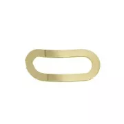 Entrepieza rectangle arredonda calada 18x9 mm - Plata 925 Dorado con oro fino x1