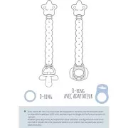 Clip para chupete de madera 47x35 mm de madera - Ourson - Natural x1