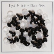 Ojos con seguridad de plástico - para peluche y amigurumi 9 mm Negro x15 paires|raw }}