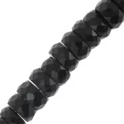 Cuentas arandalas Heishi facetadas - gema 5.5x3 mm - Onix negro x20