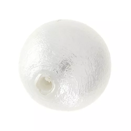 Cotton Pearls mitad perforado Miyuki 8 mm - White x1