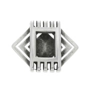 Cuenta pasante 28x23 mm para cordones 20 mm - Plateado envejecido x1