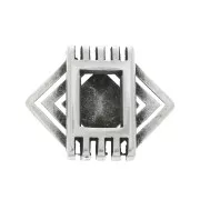 Cuenta pasante 28x23 mm para cordones 20 mm - Plateado envejecido x1