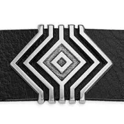 Cuenta pasante 28x23 mm para cordones 20 mm - Plateado envejecido x1