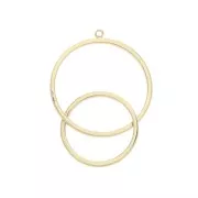 Colgante circulos entrelazados calados 34x20 mm - Dorado x1