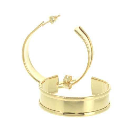 Pendientes de aros a decorar- 35 mm - Dorado x2