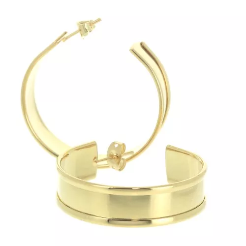 Pendientes de aros a decorar - 40 mm - Dorado x2