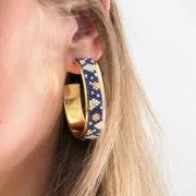 Pendientes de aros a decorar - 40 mm - Dorado x2