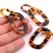 Colgante XXL acetato de celulosa 62x26 mm Imitación Concha De Tortuga -Marron - No