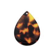 Colgante gota 31x22 mm - De Concha De Tortuga- Marron - Negro x1