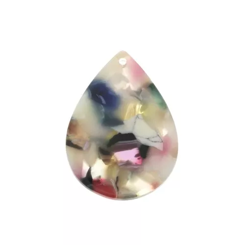 Colgante gota 31x22 mm - De Concha De Tortuga- Beige - Rose x1