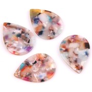 Colgante gota 31x22 mm - De Concha De Tortuga- Beige - Rose x1