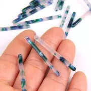 Colgante barra 40x2.5 mm - De Concha De Tortuga- Azulfoncé - Vert x1