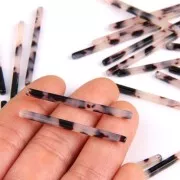 Colgante barra 40x2.5 mm - De Concha De Tortuga- Beige - Negro x1