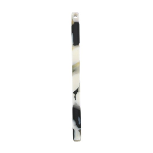 Colgante barra 40x2.5 mm - De Concha De Tortuga- Negro - Blanco x1