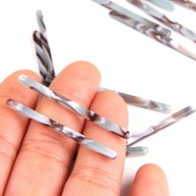 Colgante barra 40x2.5 mm - De Concha De Tortuga - Marron foncé - Gris nacaradox1