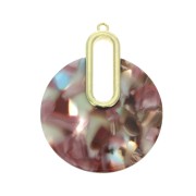 Colgante - pendientes design 57x44 mm De Concha De Tortuga- Rose - Azulx1|raw }}