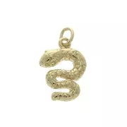 Dije serpiente con anilla cerrado 15.5x11 mm - Chapado de Oro 3 micras x1