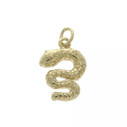 Dije serpiente con anilla cerrado 15.5x11 mm - Chapado de Oro 3 micras x1